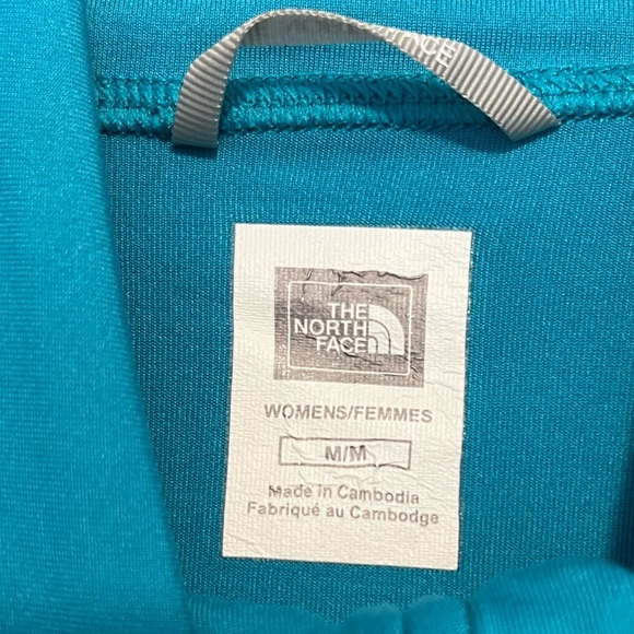 Women's North Face 1/4 Zip Pullover Sweatshirt Jacket - Turquoise Blue - Medium - Picture 9 of 11
